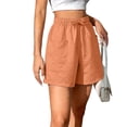thumbnail image 2 of Bermuda Shorts for Women 7 Inch Inseam Drawstring Short High Waisted Lightweight Short Beach Vacation Outfits Pockets Watermelon Red XXL, 2 of 8