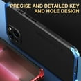thumbnail image 7 of SaniMore for iPhone 14 6.1" 2022 Case, Heavy Duty Protective Alloy Frame Rugged Frosted PC Backplane Drop Resistant Shockproof Anti-scratch Slim Lightweight Hybird Case for iPhone 14 6.1", Blackred, 7 of 7
