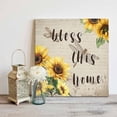 thumbnail image 4 of Blesses This Home Framed Canvas Wall Art, Sunflower Floral Dragonflies Farm Vintage Wall Art Painting for Living Room Bedroom Home Decor, 28”x28”, Office Artwork Print, 4 of 9