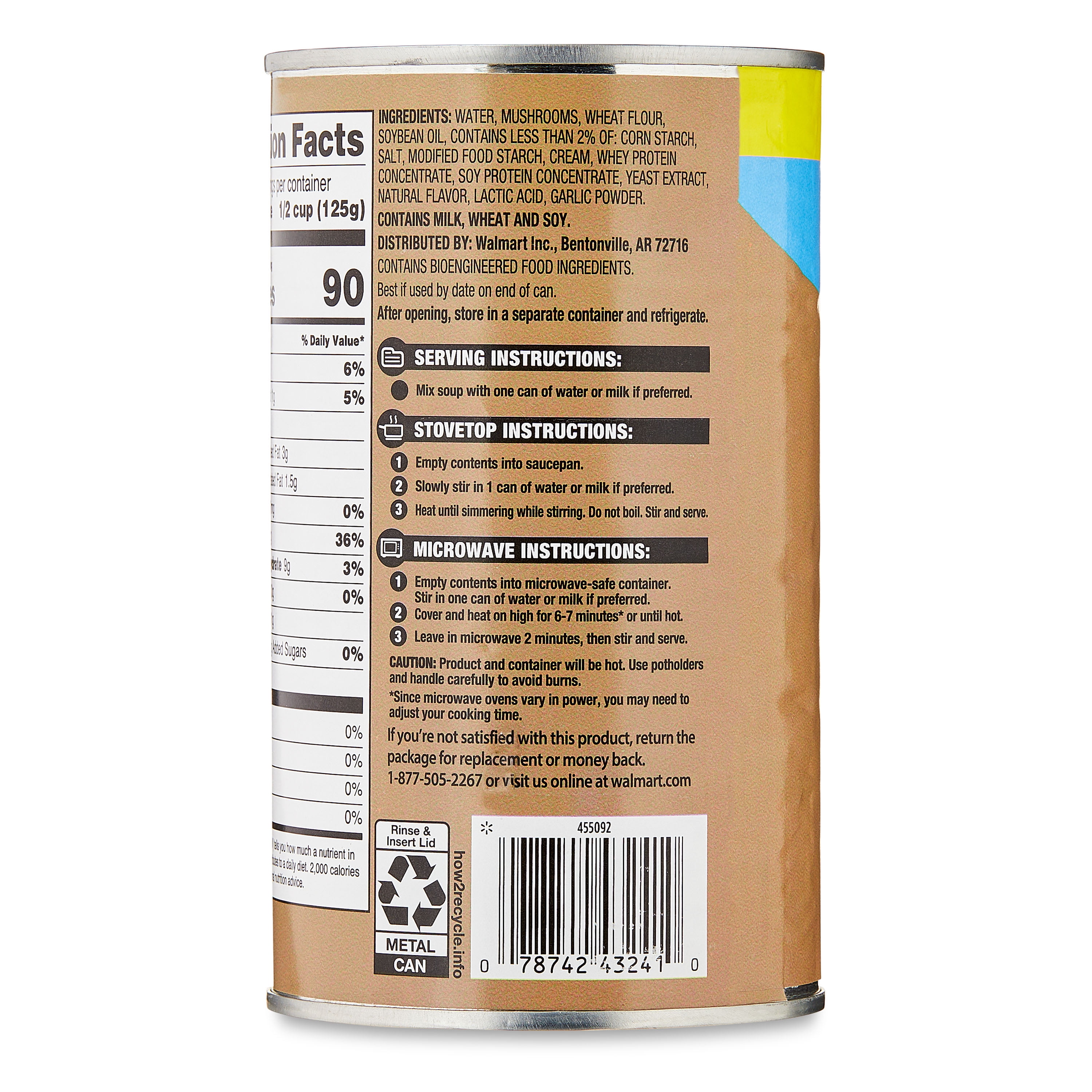 Great Value Cream of Mushroom Condensed Soup, Family Size, 26 oz
