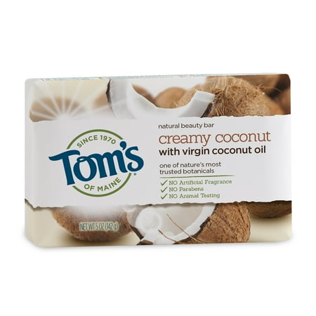 Tom's of Maine Natural Bar Soap, Creamy Coconut with Virgin Coconut Oil, 5 oz