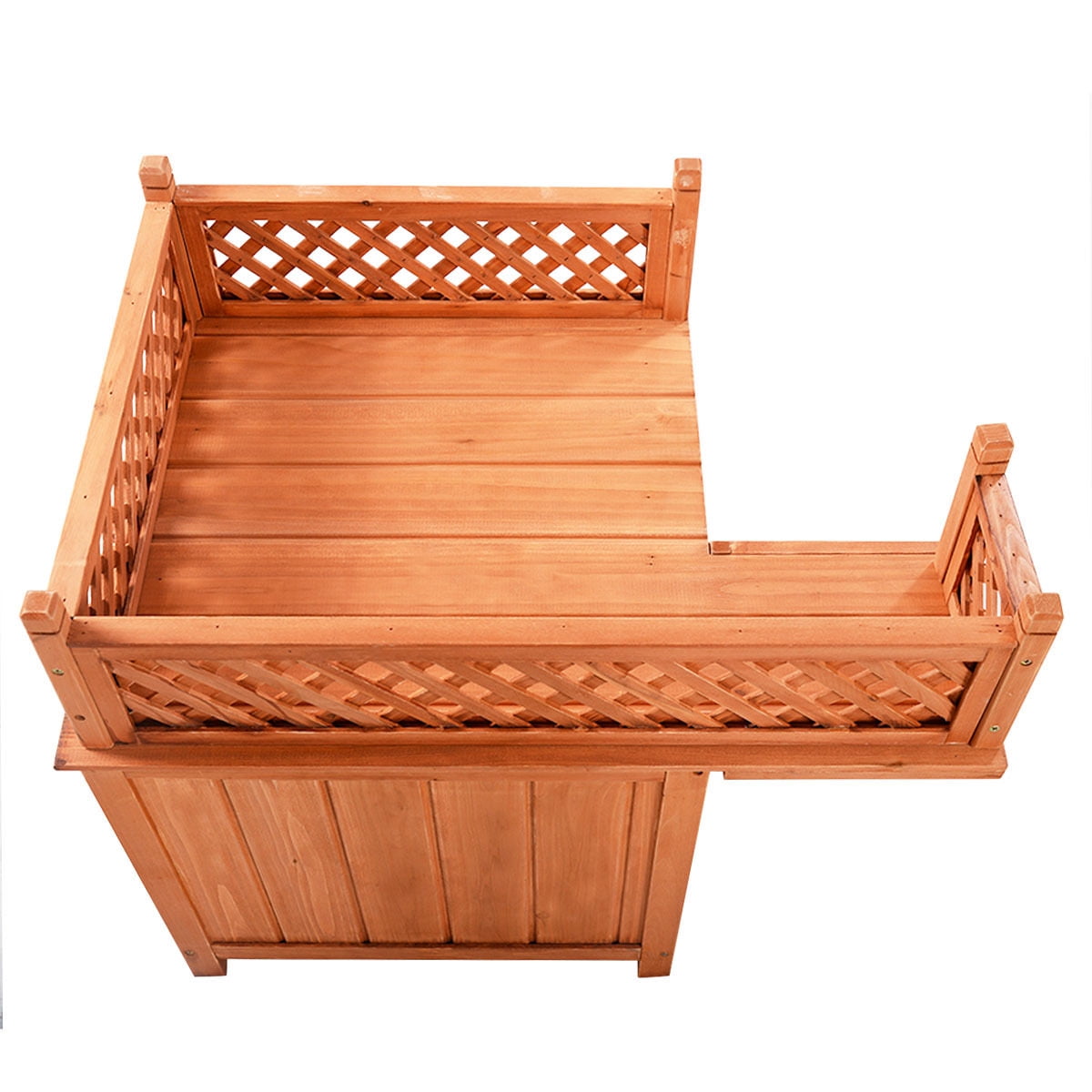 Costway Wooden Puppy Pet Dog House Wood Room In Outdoor Raised Roof Costway Wooden Puppy Pet Dog House Wood Room In Outdoor Raised Roof Balcony Bed Shelter Com