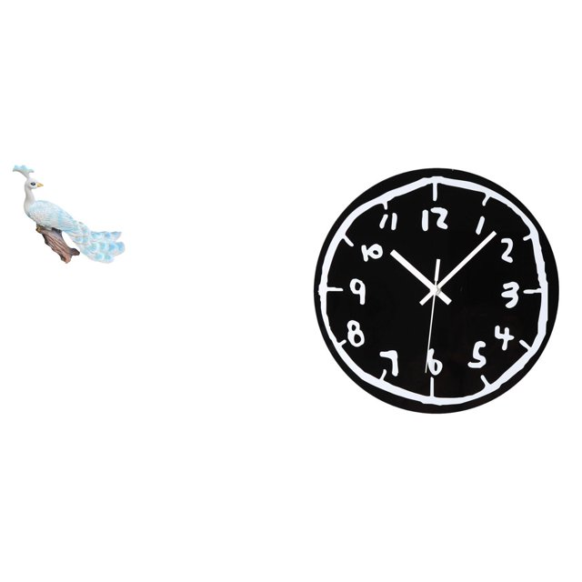 Estatua del pavo real,Estatua de pavo real,adorno de escritorio creativo y divertido,Escultura decorativa de pavo real para decoración del hogar,Reloj de pared,Reloj de pared silencioso y