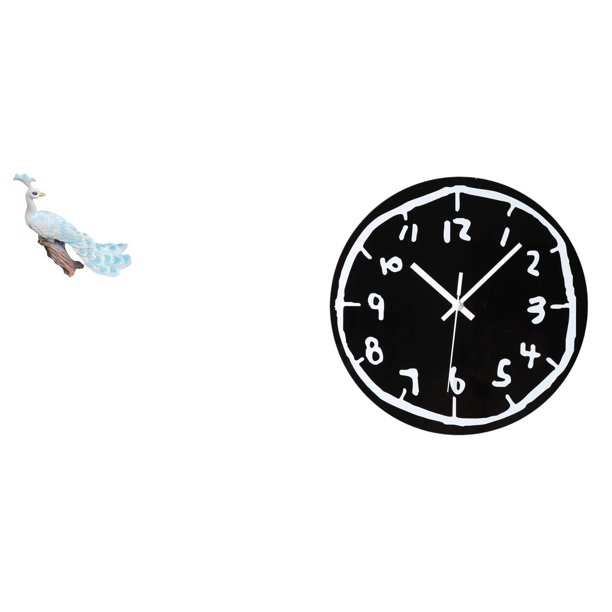 Estatua del pavo real,Estatua de pavo real,adorno de escritorio creativo y divertido,Escultura decorativa de pavo real para decoración del hogar,Reloj de pared,Reloj de pared silencioso y