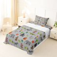 thumbnail image 3 of Manfei Wildlife Animal Twin Sheets, Cartoon Elephant Zbera Bedding, Gray, 3-Piece, 1 Flat Sheet, 1 Fitted Sheet and 1 Pillowcase, 3 of 6