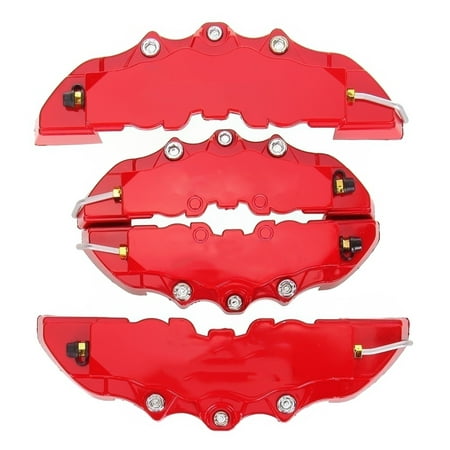 2PCS High Quality ABS Plastic Truck 3D Red Useful Car Universal Disc Brake Caliper Covers Front Rear Auto Universal Kit Decoration Modification Set for 14~18 Inch Over (Best Brake Kits For The Money)