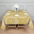 thumbnail image 3 of Yellow Ethnic Floral Pattern Square Tablecloth,Waterproof Square Table Cover,Wipeable Spillproof Washable Table Cover for Home Kitchen Party Decor 42"X42"(107x107cm), 3 of 6