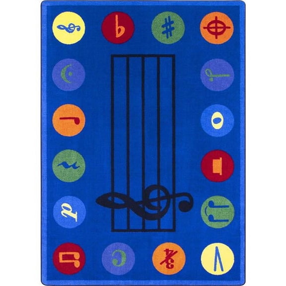 Joy Carpets 5 ft. 4 in. x 7 ft. 8 in. Take Note Area Rug Multi Color