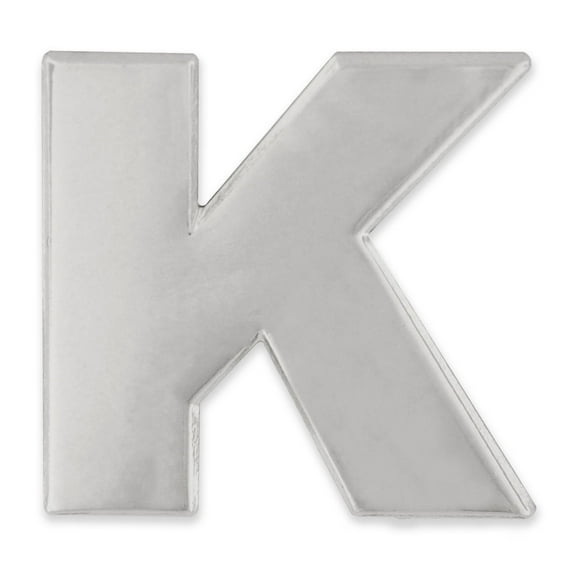 PinMart's Silver Letter K Alphabet Lapel Pin
