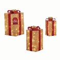 thumbnail image 1 of Holiday Time 3-Piece Lighted Glittering Gift Boxes Outdoor Decor, with 70 Warm White LED Lights, 1 of 4