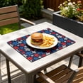 thumbnail image 5 of YiJuHui Independence Day Placemats Set of 4, American Flag Patriotic Place Mats for Dining Table, Red White Blue Holiday Decorations, Premium Polyester Heat Resistant Dinner Table Mats for BBQ Party, 5 of 6