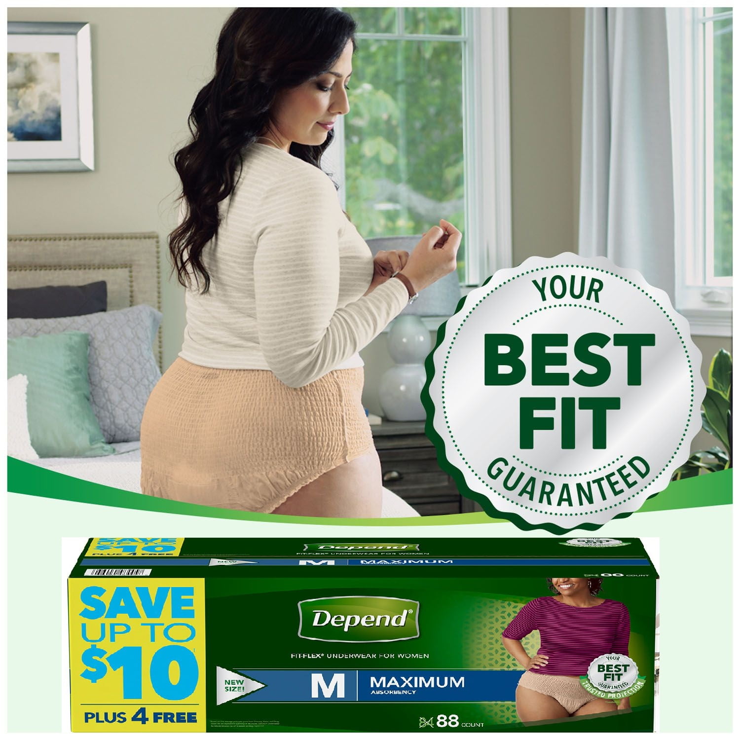 Depend FitFlex Underwear for Women size Medium (88 ct.)