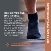 Tommie Copper Sport Compression Low Cut Socks, 3-Pack, Black, Small/Medium