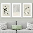 thumbnail image 3 of PixonSign Framed Wall Art Set Geometric Ring Grid Landscape Graffiti & Street Canvas Print Abstract Cozy Neutral Modern Art Nordic for Living Room, Bedroom, Office - 24"x36"x3 White, 3 of 5