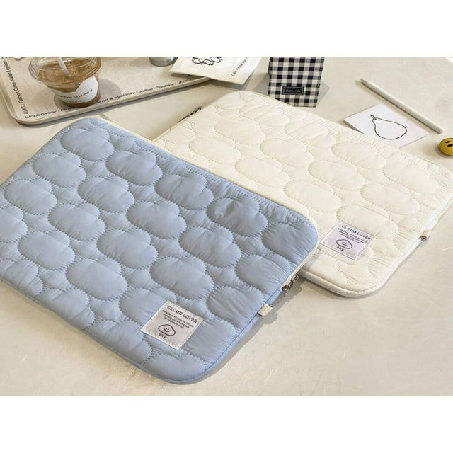 LNGOOR 1 Pce Sac pour Tablette IPad Mignon avec Nuage Brodé Ins11/13/15 Pouces Sac de Rangement pour Ordinateur Portable