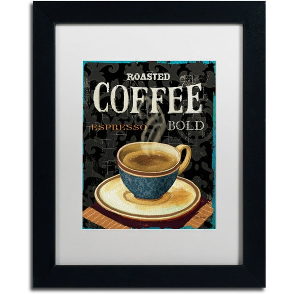 Trademark Fine Art "Today's Coffee IV" Canvas Art by Lisa Audit, White Matte, Black Frame