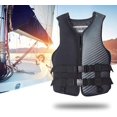thumbnail image 4 of 1 chaleco salvavidas para niños adultos, chaleco salvavidas de neopreno anticolisión para esquí acuático, natación, pesca, canotaje, kayak (negro, XL) ER, 4 of 5