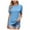 Z1-Sky Blue, variant on vigerkar Women Summer Tops Collared V Neck Polo Shirts Flowy Pleated Tunics Trendy Roll Short Sleeve Blouses Purple, XXL