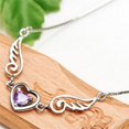 thumbnail image 5 of FNNMNNR 1PC Silver Necklace Dream Angels Wings of Love Heart Necklace Female Birthday Gift, 5 of 8