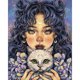 thumbnail image 1 of Chica y gato 40x50cm pintura al óleo por números cuadro DIY pintura M563 Likrtyny Arte deco, 1 of 9