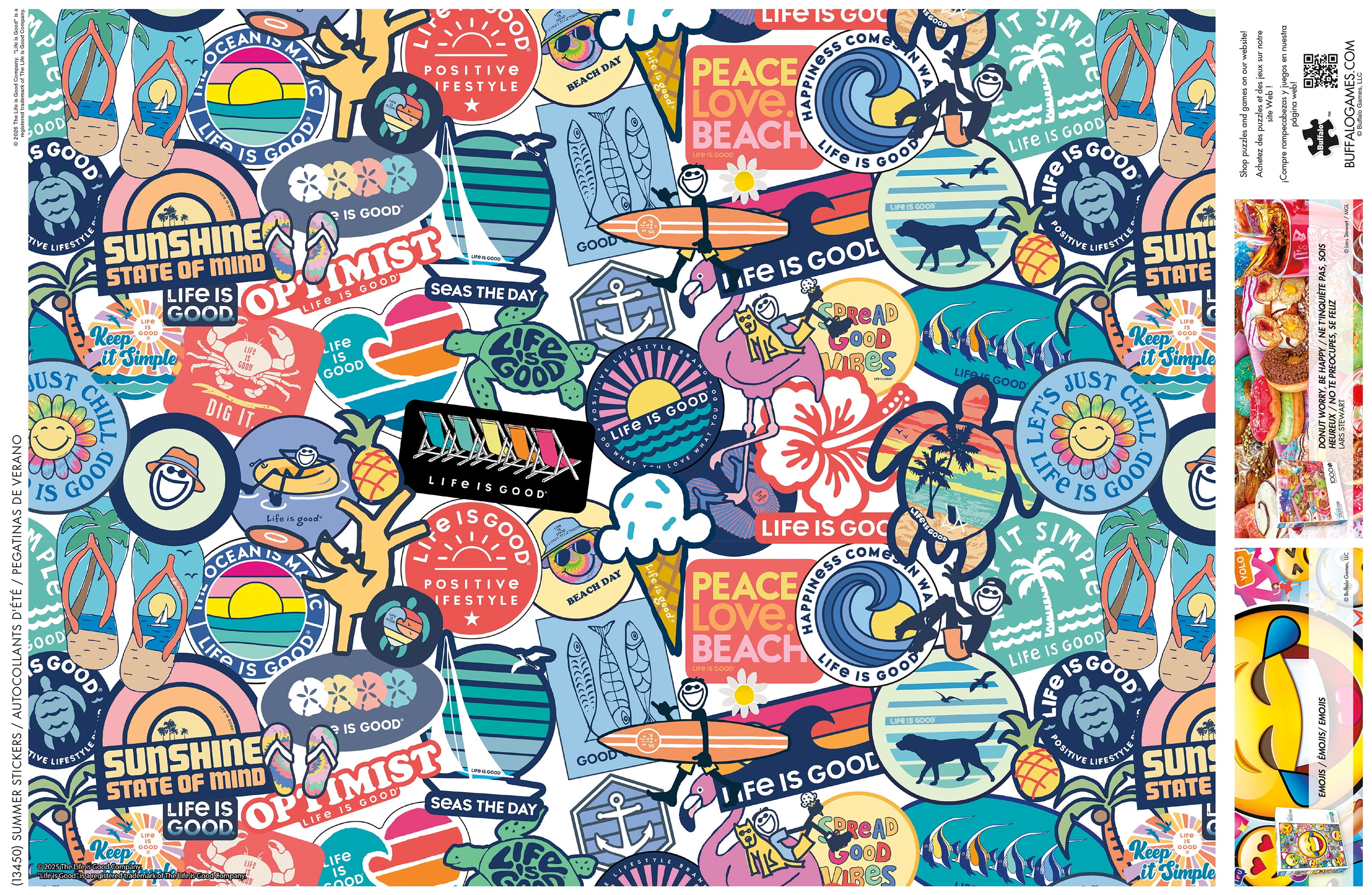 Puzzle en pièces emboîtables Buffalo Games LIG Summer Stickers de 1000 pièces pour adultes à partir de 14 ans