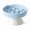 Blue Elevated Scalloped Slow Feeder Plate, variant on Elevated Ceramic Slow Feeder Cat Bowl, Anti-Gulping Raised Pet Dish for Improved Digestion, Neck Protection Tilted Maze Bowl for Cats and Small Dogs, 10.5 fl oz Capacity, Dishwasher Safe