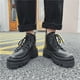 thumbnail image 2 of Botas altas de cuero estilo otoño para hombre, botas de moto impermeables con suela gruesa, 2 of 5