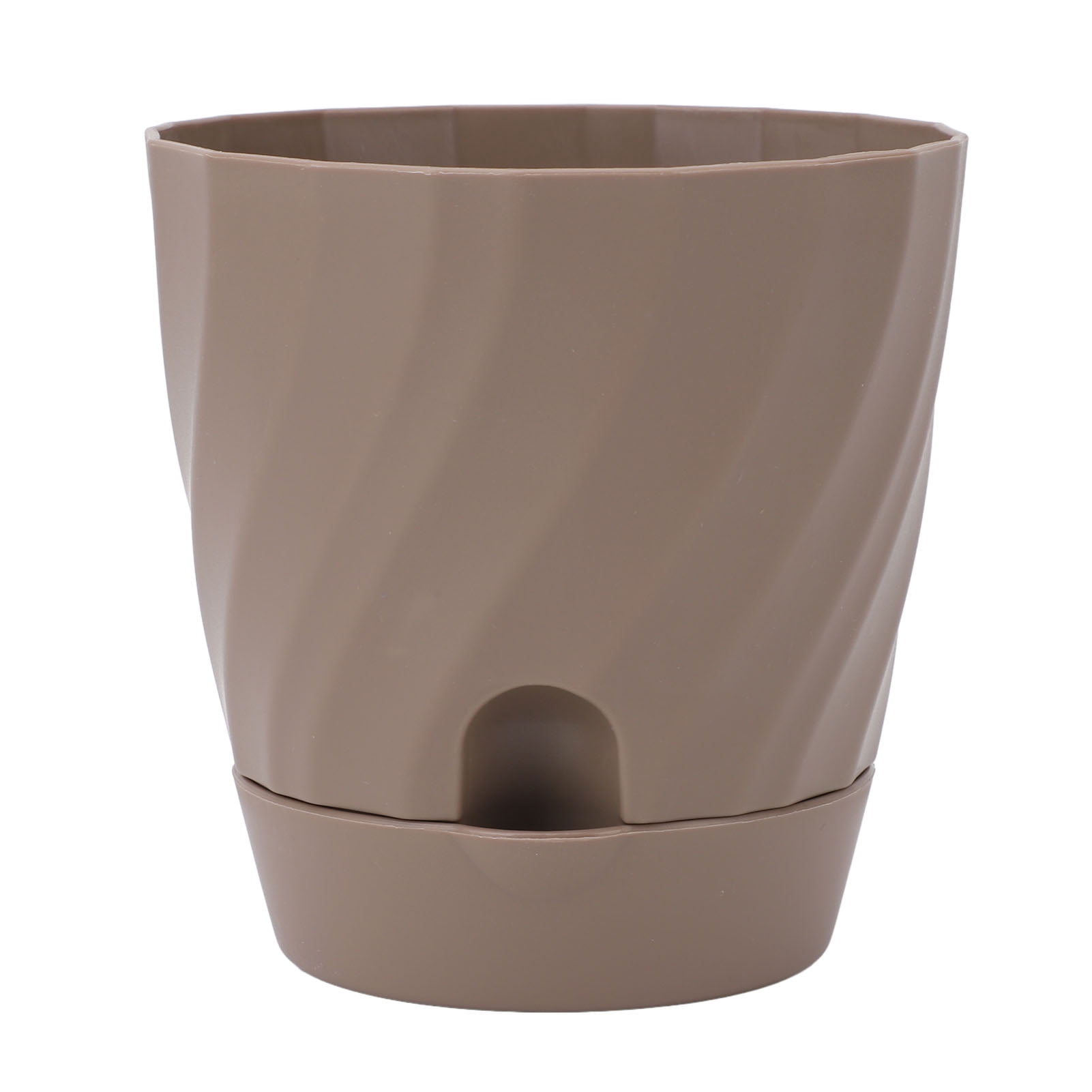 YAHHU 6pcs Plastic Flower Planters Lightweight Gardening Plant Pots for Home Balcony Garden Decor, Brown, 4.8 inches / 12.2 cm