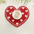 thumbnail image 6 of Aodebiao Valentine's Day Heart Placemats Set of 4 - Embroidered "Made with Love" Washable Table Mats for Dining Kitchen, Anniversary Wedding Party Decoration, 6 of 6