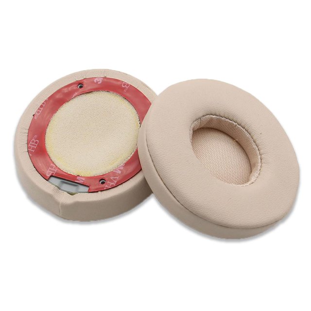 Seitruly 1 par de almohadillas de cuero para auriculares, almohadillas para los oídos, cancelación de ruido, accesorios de malla para juegos, repuesto Relojes inteligentes champán