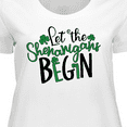 thumbnail image 4 of Inktastic St. Patrick's Day Let the Shenanigans Begin Women's Plus Size T-Shirt, 4 of 5