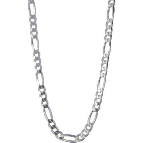 Sterling Silver 180 Figaro Necklace, 22 