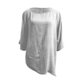 thumbnail image 5 of WERYOUNG Women's Asymmetrical T Shirt Fashion Solid Color Crew Neck T-Shirts Short Sleeve Casual Tee Holiday Vacation Trendy Top XXL, 5 of 6