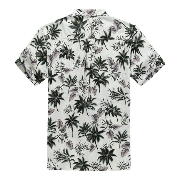 Men's Aloha Shirt S Off White Palm Tree - Walmart.com