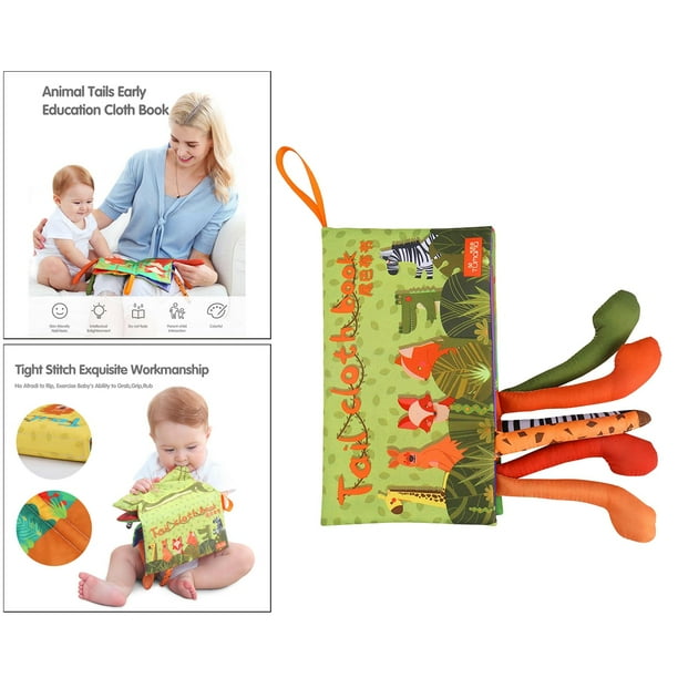 Animales de tela suave libro de actividad arruga libros de bebé juguetes para la educación temprana para bebés pequeños bebés niños libro de dentición - 1PCS verde 1 piezas verde Baoblaze libros para niños juguetes de aprendizaje
