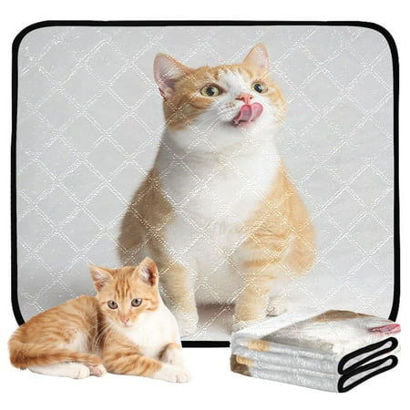 Washable Pet Pee Pads with Super Absorbent Reusable Training Pads for Dogs & Cats Cat Sticking Out Their Tongues
