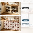thumbnail image 4 of Pink Bow Football Cabinet Curtain 32"Wx55"L, Dustproof Pantry Door Curtain with Self Adhesive Tape, Modern Game Balls Retro Burlap Tall Storage Cover Privacy Drape for Bathroom Kitchen Laundry Room, 4 of 9