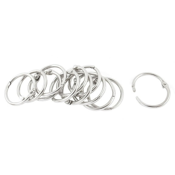Unique Bargains 12pcs 20mm Inner Dia Book Office Metal Loose Leaf Binder Hinge Snap Ring Keyring