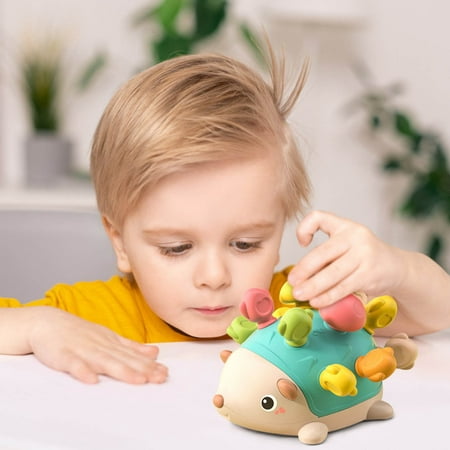 XIAOFFENN Baby Early Education Toys Puzzle Pinning Hedgehog Finger Training Plug And Play Toys Warehouse Sale Clearance