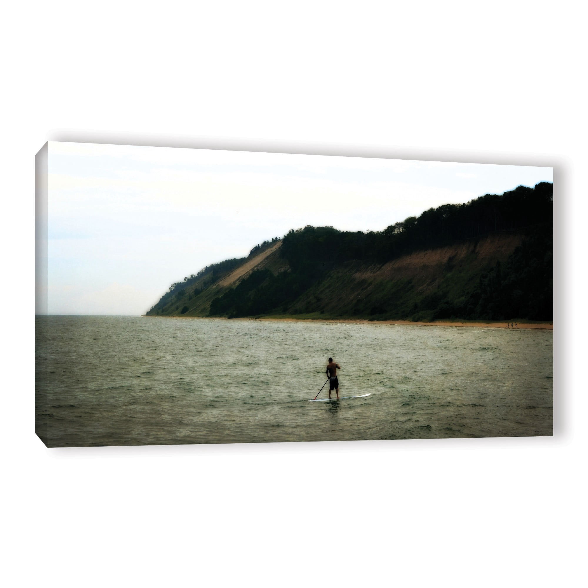 ArtWall Kevin Calkins "Paddle Surfing Along the Dunes" Gallery-Wrapped Canvas