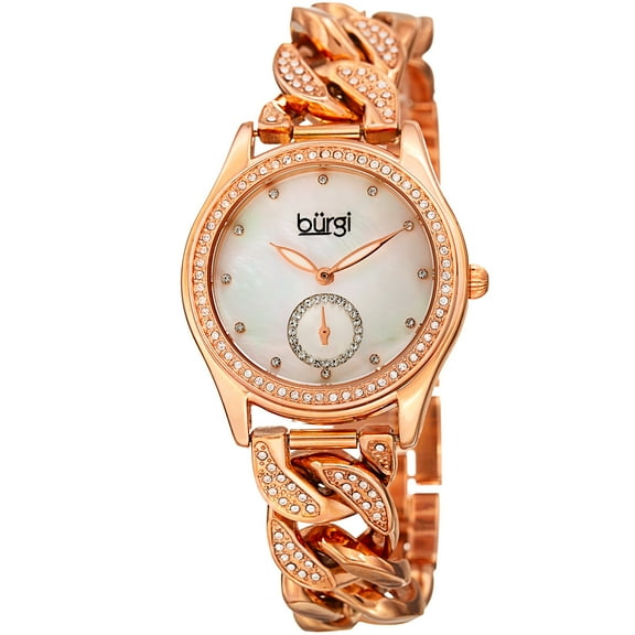 Women's Swarovski Crystal Rose-Tone Link Chain Bracelet Watch
