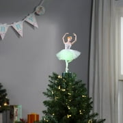 SQ Animated Ballerina Christmas Tree Topper, Christmas Decoration, LED Lights, 24 Inch, Multi-Color