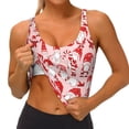 thumbnail image 3 of Fotbe Gnome Merry Christmas Sujetador Deportivo Largo sin Aros para Mujer con Almohadillas y Soporte Medio, Transpirable y Absorbente, Camiseta Tipo Chaleco o Tank Top-Small, 3 of 8