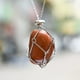 thumbnail image 4 of Natural Crystal Mesh Pocket Metal Necklace Woven Pendant Chain Mesh Pocket Pendant Rope, 4 of 4