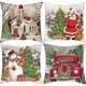 thumbnail image 2 of Christmas Snowman, Santa Claus, Linen Print Cushion for Home Sofa, Cushion Cover, 2 of 5