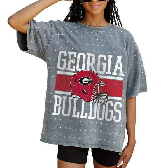 Women's Gameday Couture Gray Georgia Bulldogs On the Ball Oversized T-Shirt