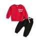 thumbnail image 1 of Gibobby Conjunto de ropa de bebé Camiseta roja de animados de manga larga para niños pequeños, conjunto y trajes de 2 uds, ropa para Otoño e Invierno(Rojo,2-3 Años), 1 of 5