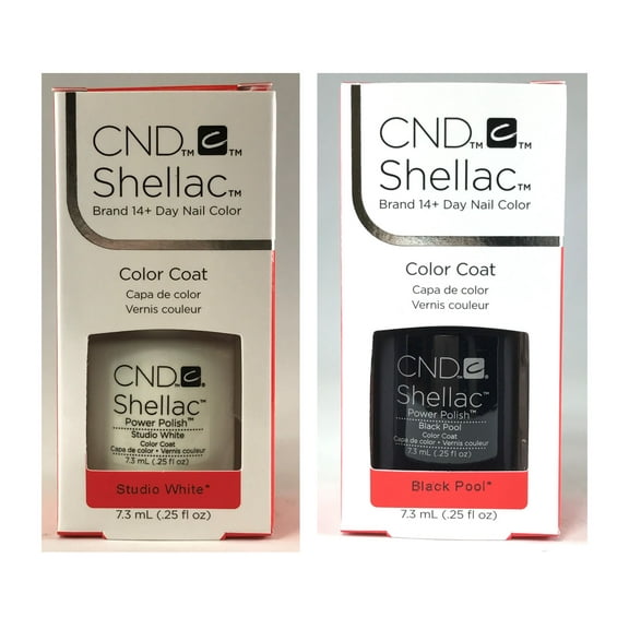 CND Shellac Nail Polish - Studio White   Black Pool
