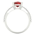 thumbnail image 4 of 3.96ct cushion cut red natural garnet 14k white gold Bridal Wedding Engagement Promise Anniversary Ring for Women size 4.25, 4 of 7