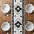 thumbnail image 6 of Black Beige Boho Table Runner - 90 Inch Long, Kitchen Dining Table Runner Dresser Scarves, Vintage Ethnic Tribal Southwestern Farmhouse Decor for Coffee Tables Wedding Party Banquet, 6 of 8